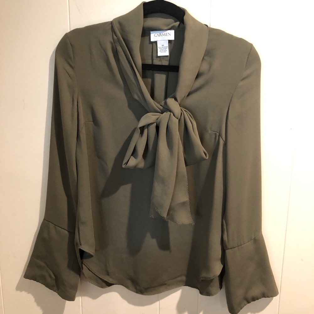 Carmen Marc Valvo Top Neck Tie Scarf Size XS